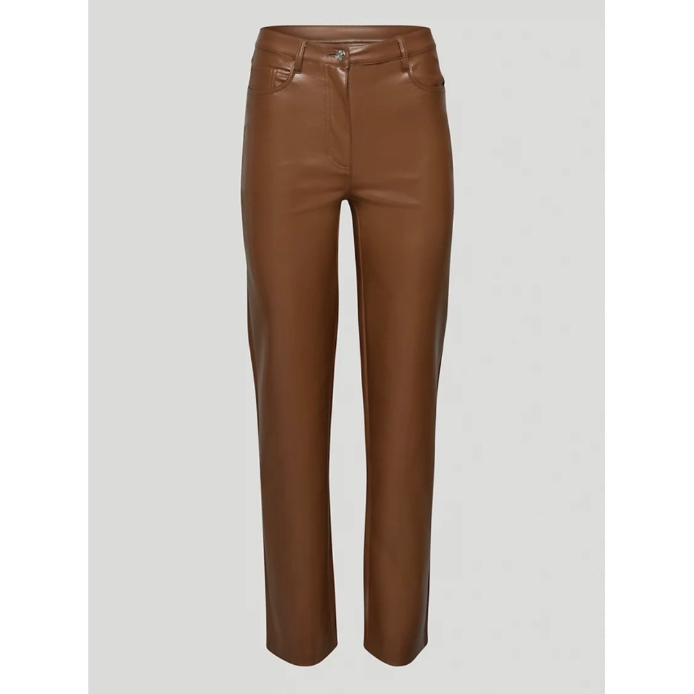 Aritzia Wilfred Melina Pant Vegan Leather 2 Cognac NWOT